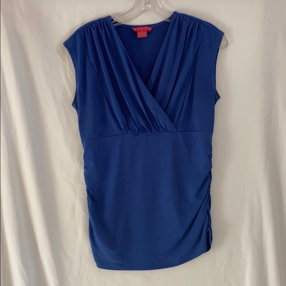 Blue cinched side top